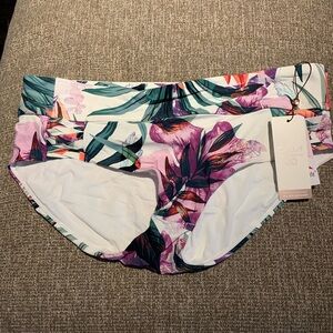 CALIA by Carrie Underwood Floral Bikini Bottoms - Pink and Green